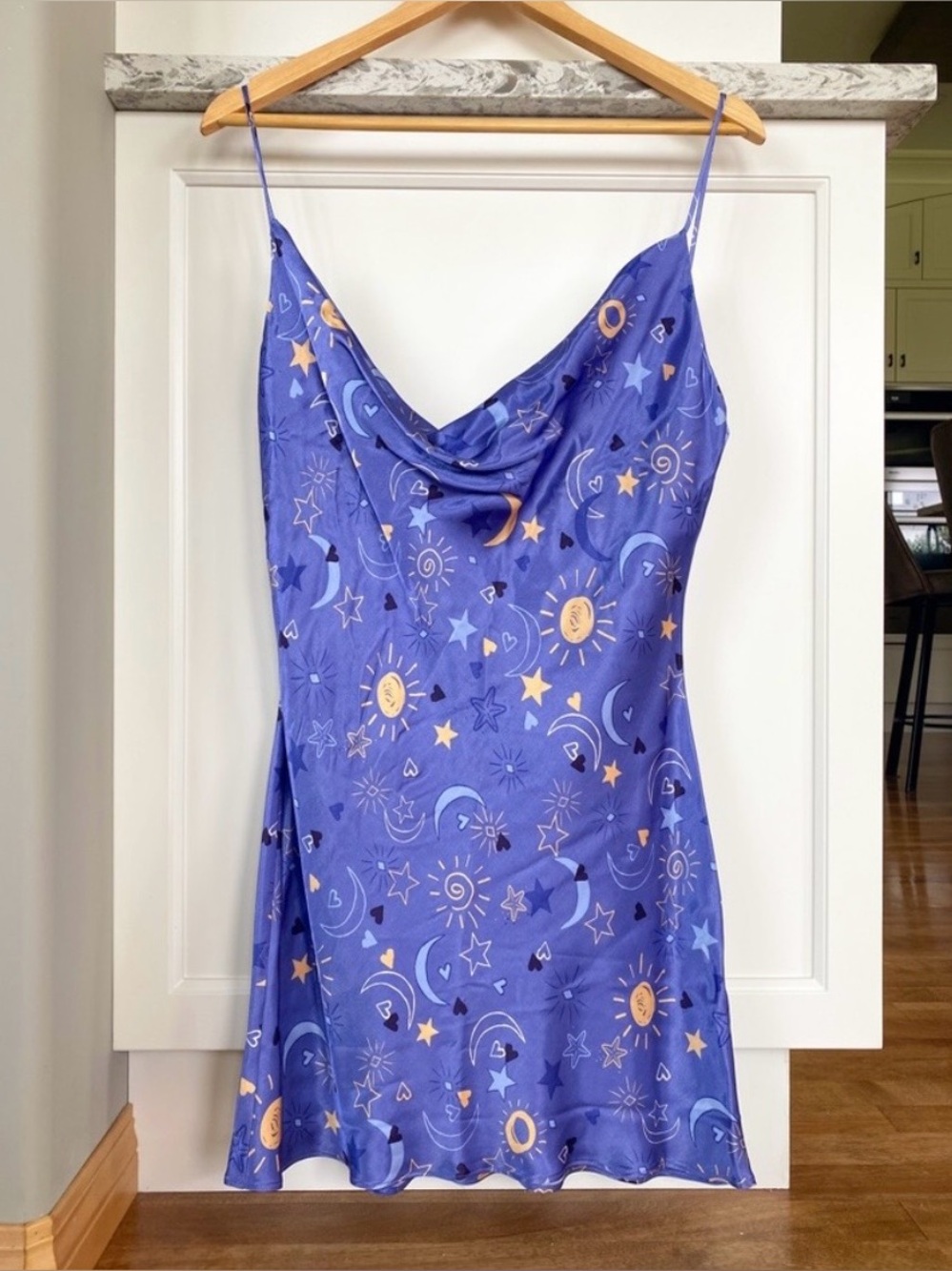 NWT ZARA Satin Effect Mini Cowl Neck Dress Size M